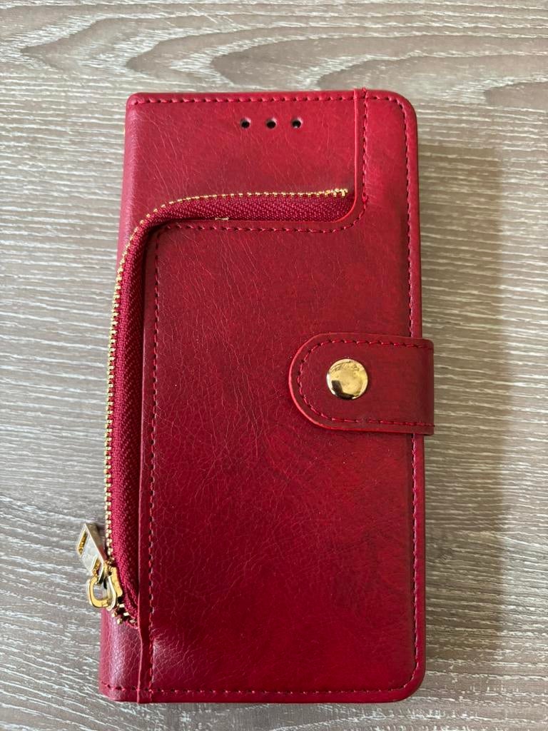Leather Wallet Case Iphone 14 oro, Telecommunicatie, Mobiele telefoons | Apple iPhone, Ophalen of Verzenden, Nieuw, Rood, IPhone 14