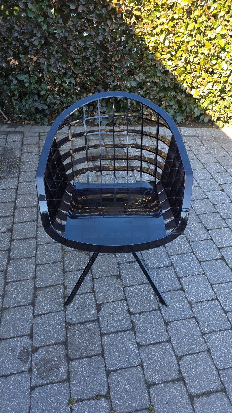 chaises design, transparentes, bleu/noir, Enlèvement