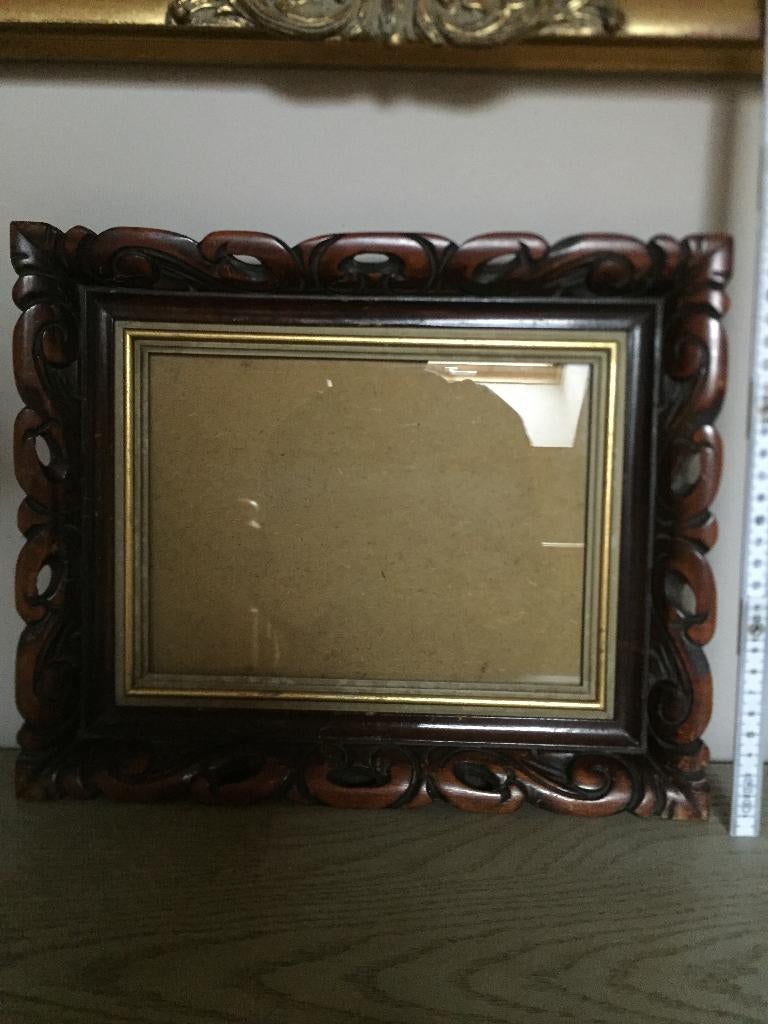 antieke houten fotokader met glas, Antiek en Kunst, Ophalen