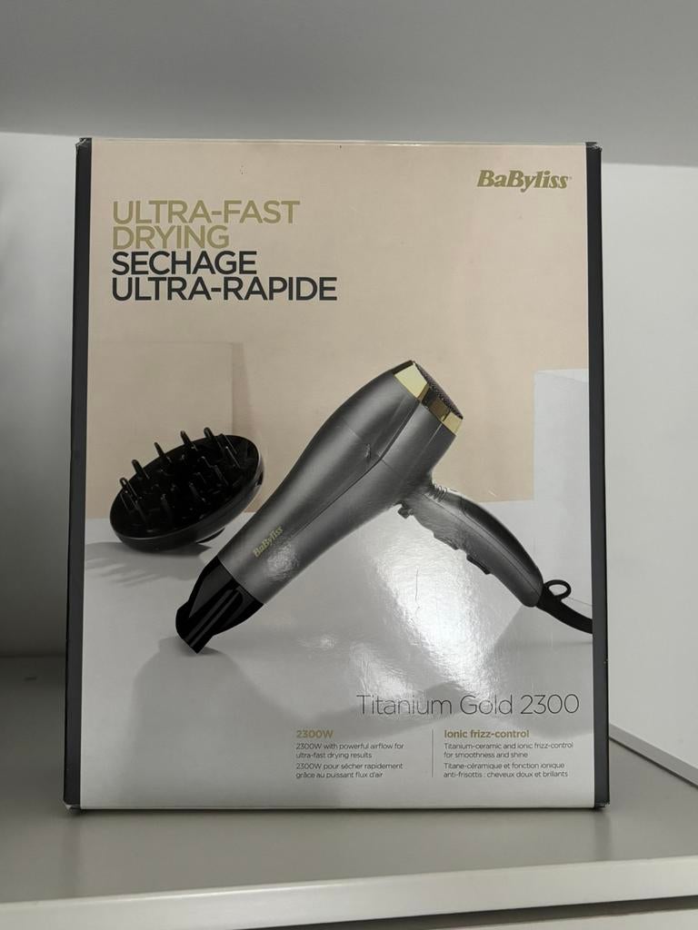 Babyliss ultra-fast haardroger titanium gold 2300, Elektronische apparatuur, Ophalen, Nieuw