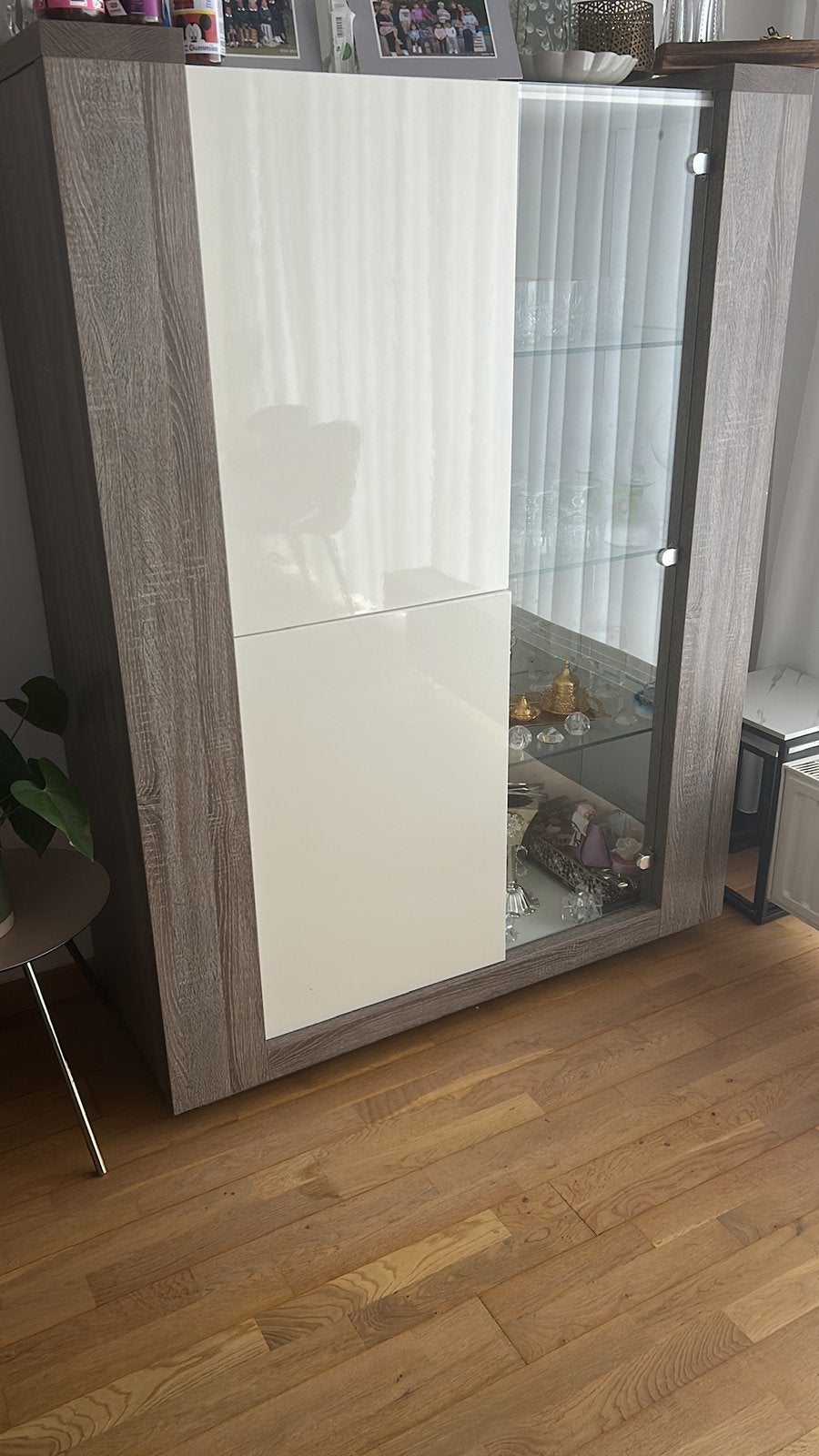 Eettafel, 8 stoelen, vitrinekast, tv-kast, bijzettafels, Huis en Inrichting, Tafels | Eettafels, Gebruikt, 50 tot 100 cm, 150 tot 200 cm