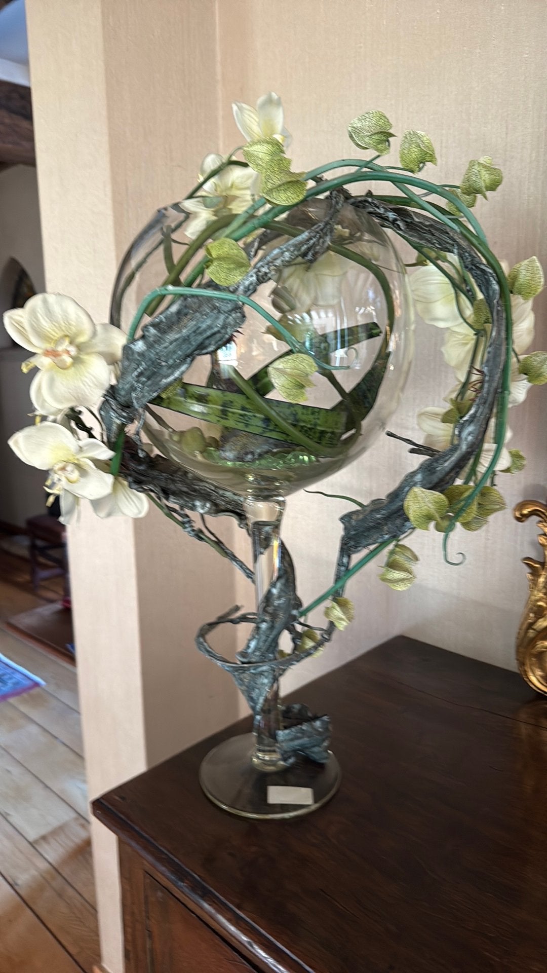 Orchidée artistique, Blanc, 70 cm, Intérieur, Comme neuf