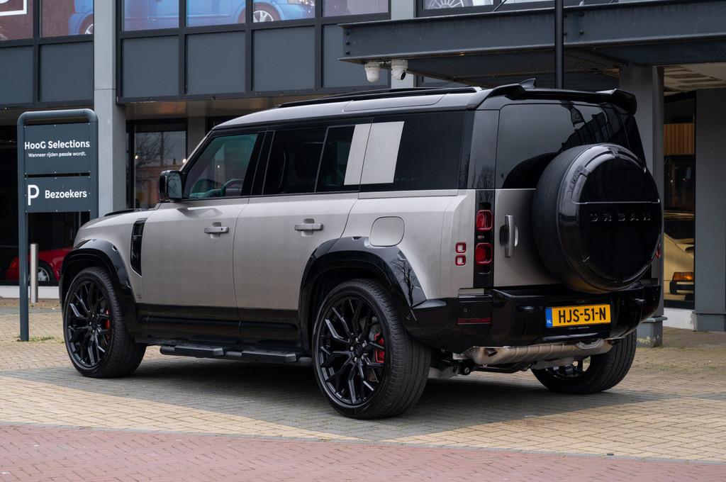 Land Rover Defender 110 P300e X-Dynamic HSE Urban Widetrack, Auto's, Automaat, Gebruikt, Stuurwielverwarming, Leder