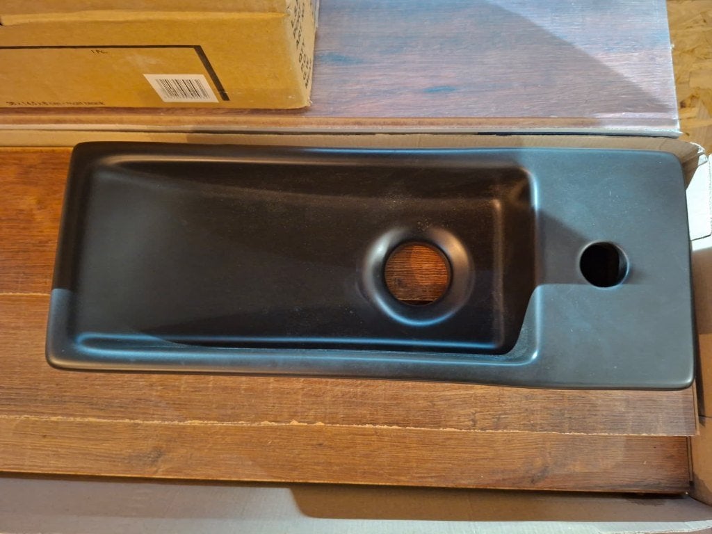 Kleine Handwasser - Lavabo 38x14.5 cm Mat Zwart (Nieuw), Enlèvement, Neuf, Pierre, Lavabo