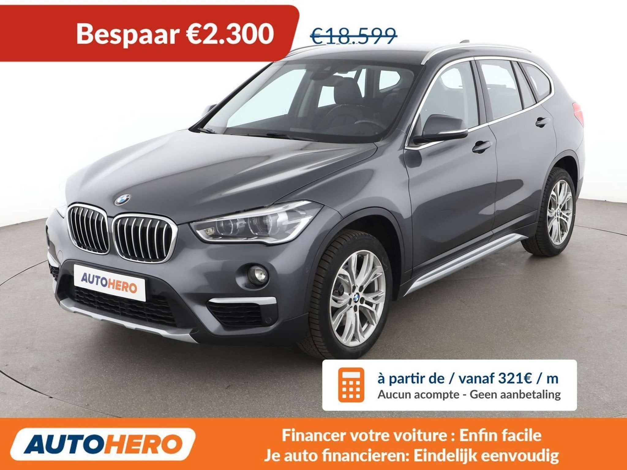 BMW X1 sDrive 18i xLine (année de construction 2018), Autos, Argent ou Gris, Achat, Euro 6, 1505 kg