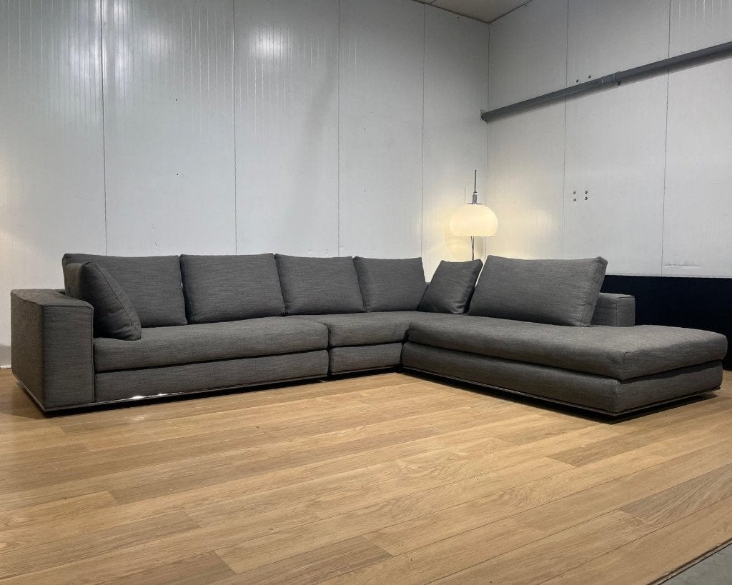 TBE Minotti Hamilton canapé d’angle modulable, 150 cm ou plus, Quatre personnes ou plus, Comme neuf, Tissus