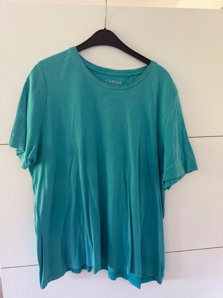 T-shirt Canda turquoise avec strass, Vêtements | Femmes, T-shirts, Manches courtes, Taille 46/48 (XL) ou plus grande, Enlèvement ou Envoi