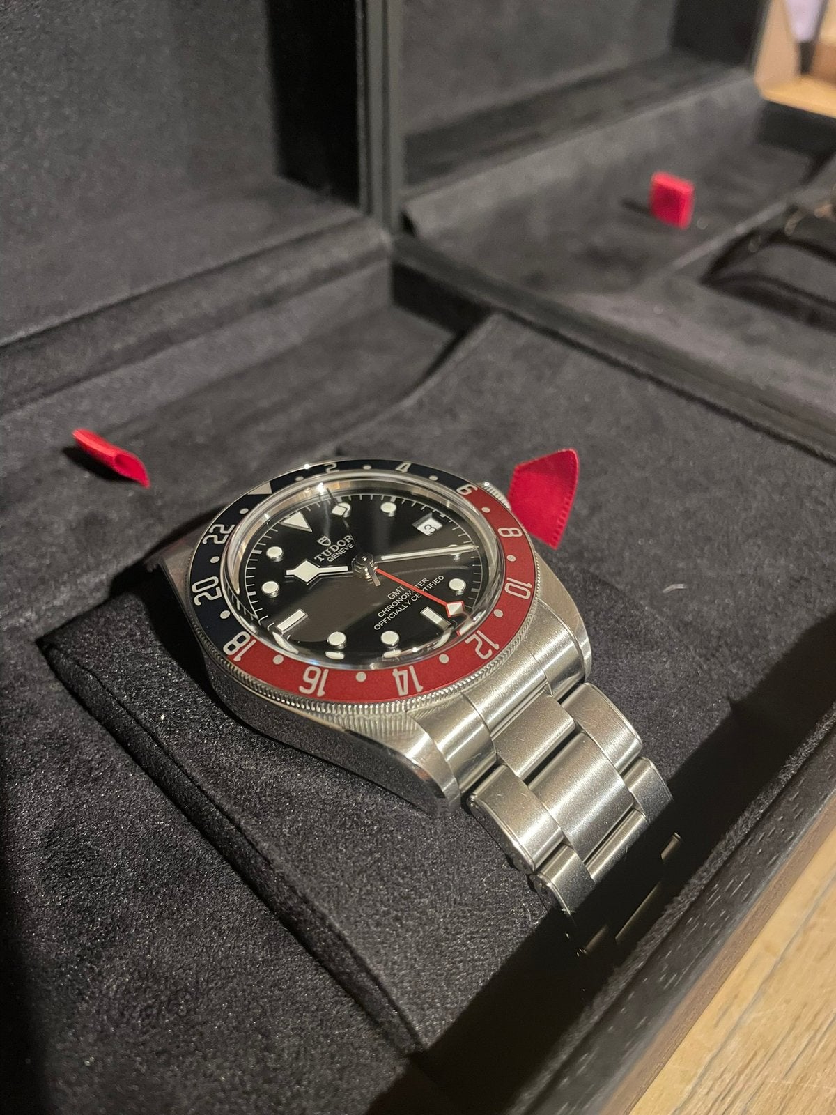 Tudor Black Bay GMT ‘Pepsi’ - FULL SET, Handtassen en Accessoires, Horloges | Heren, Zo goed als nieuw, Polshorloge, Overige merken