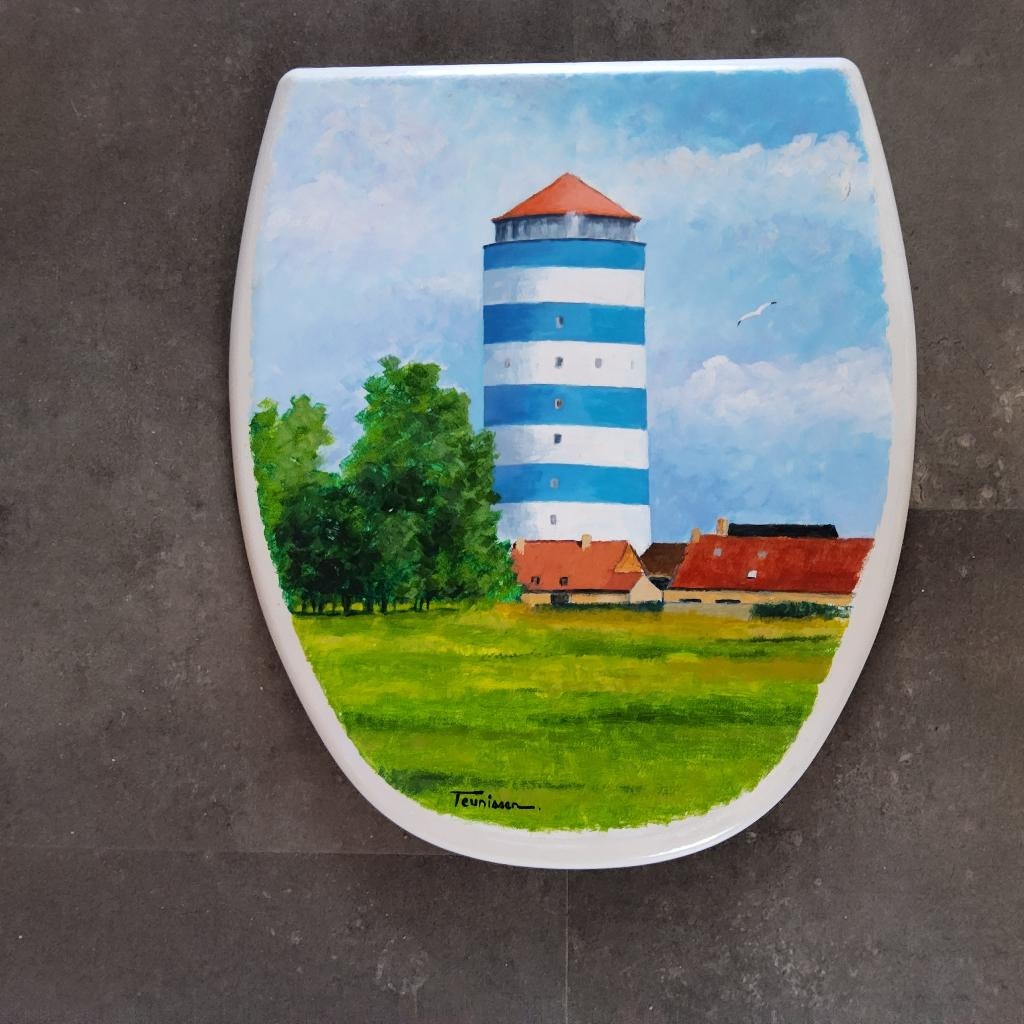 Schilderij Watertoren in Bredene door Teunissen, Antiek en Kunst, Ophalen of Verzenden