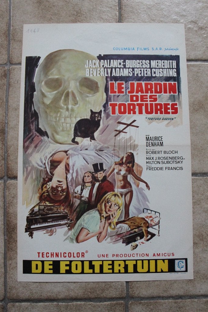 filmaffiche Peter Cushing Torture Garden filmposter, Rechthoekig Staand, Ophalen of Verzenden, Zo goed als nieuw, A1 t/m A3