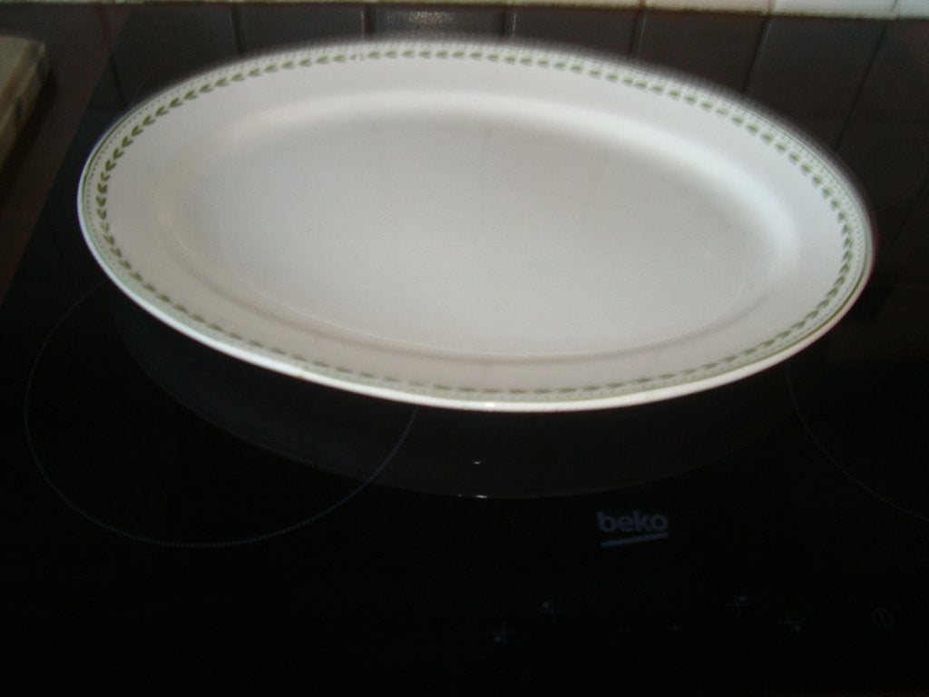 Ovale schotel Boch, decor Laurier., Ophalen