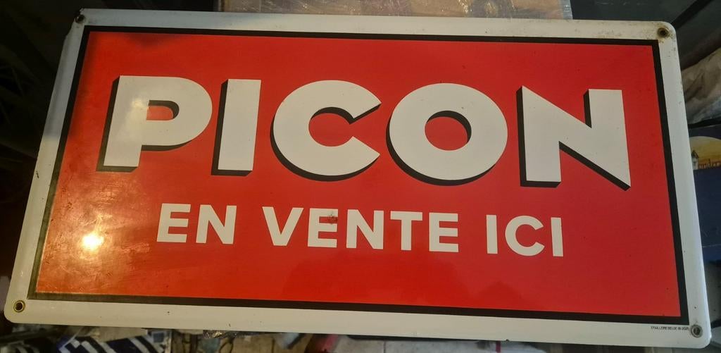 Plaque émaillée PICON rare, Collections, Marques & Objets publicitaires, Enlèvement ou Envoi