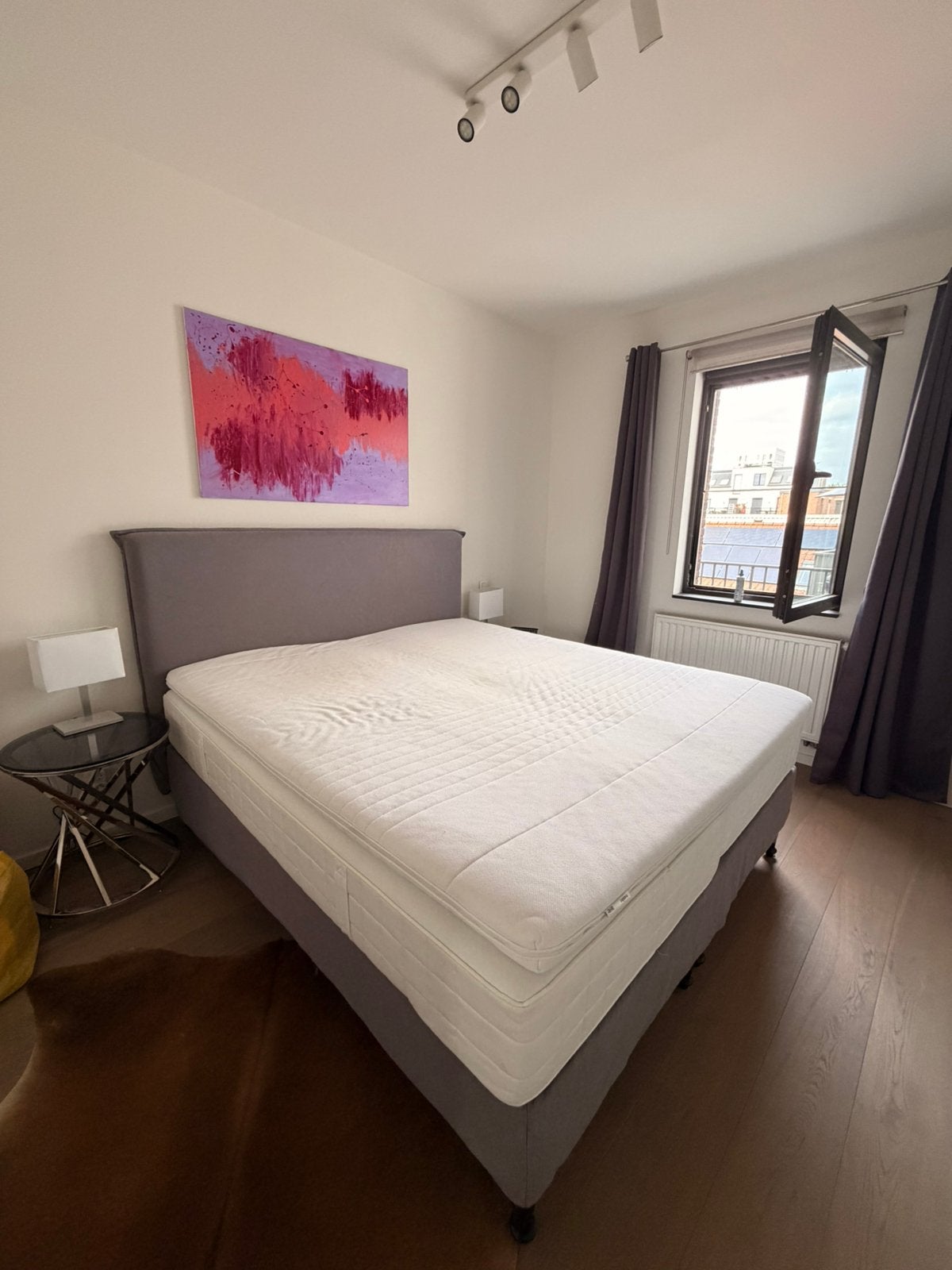 Ikea Boxspringbed 1,80x2,00cm grey, Ophalen, Gebruikt, Tweepersoons, 180 cm