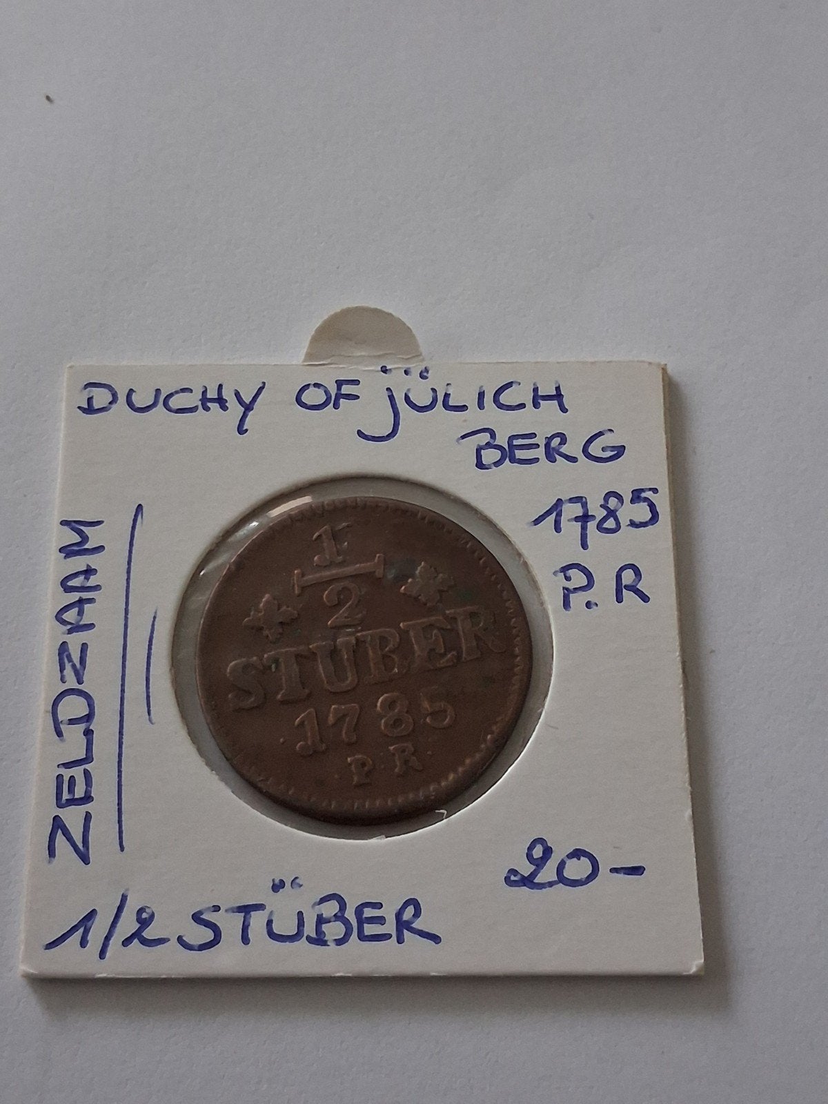 duchy of jülich berg 1/2 stüber 1785 P.R MOOI  !!geres A.J, Ophalen of Verzenden