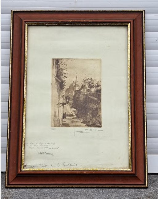 gravure liege signe jean muller, Antiquités & Art, Enlèvement ou Envoi, Gravure