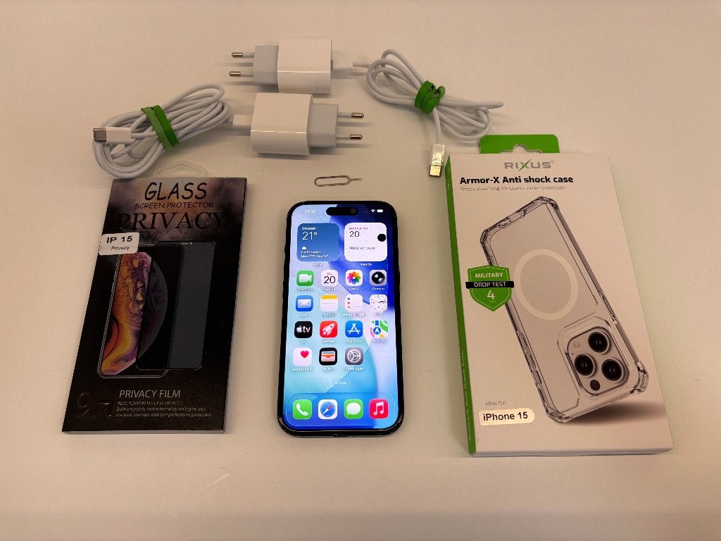 !!! iPhone 15 - Noir - 128 Go + Nouveaux Extras !!!, Télécoms, Téléphonie mobile | Apple iPhone, 128 GB, IPhone 15, Enlèvement ou Envoi