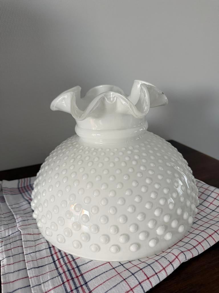 Retro vintage lampenkap wit diameter onderkant 25 hoogte 19, Ophalen of Verzenden, Zo goed als nieuw, Wit