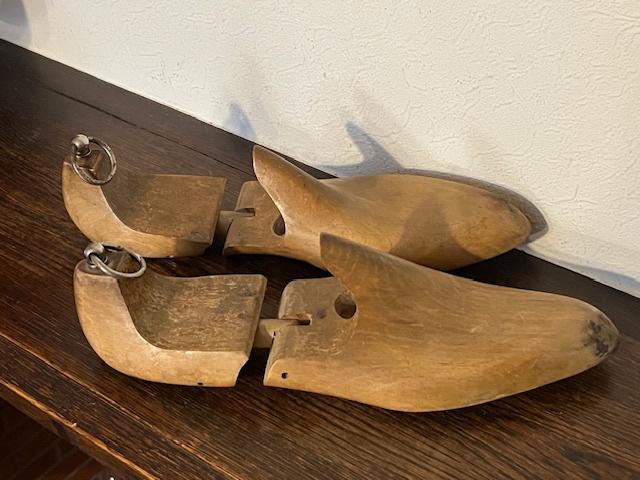 Set oude houten schoenspanners / leesten, Antiek en Kunst, Ophalen