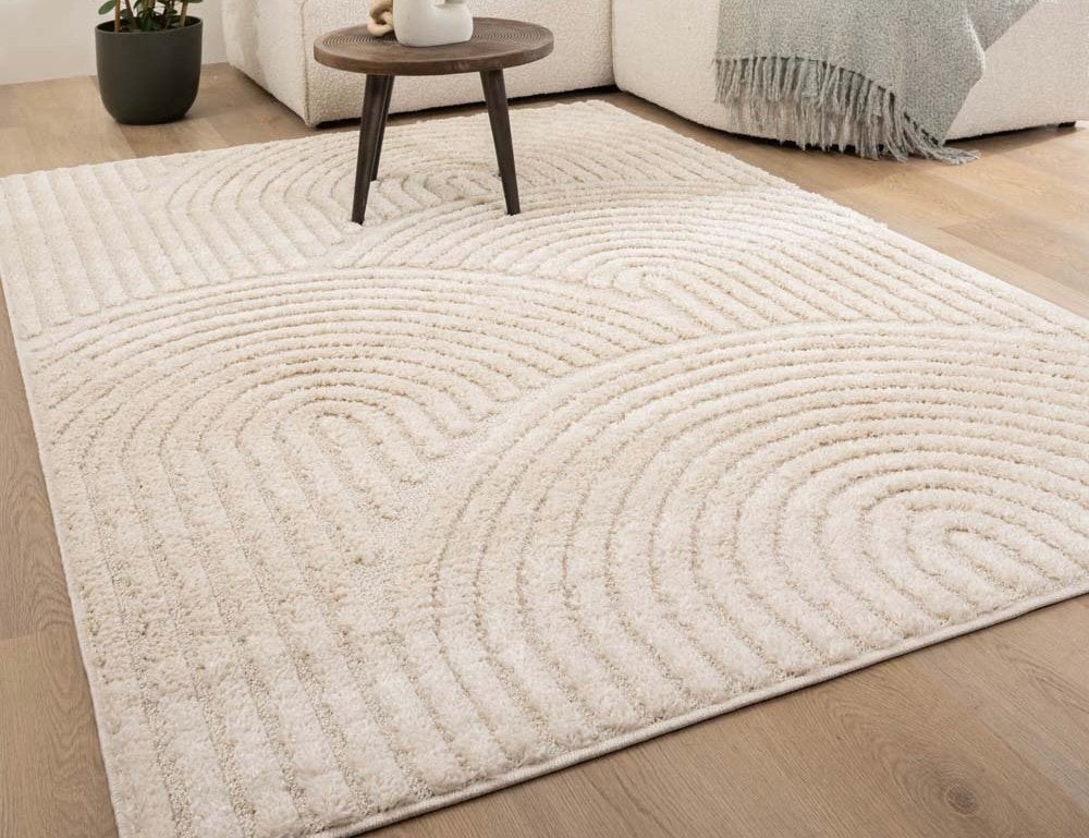 Beige - crème kleurige vloerkleed scandinavisch 140x200cm, Ophalen, Crème, 100 tot 150 cm, Scandinavisch