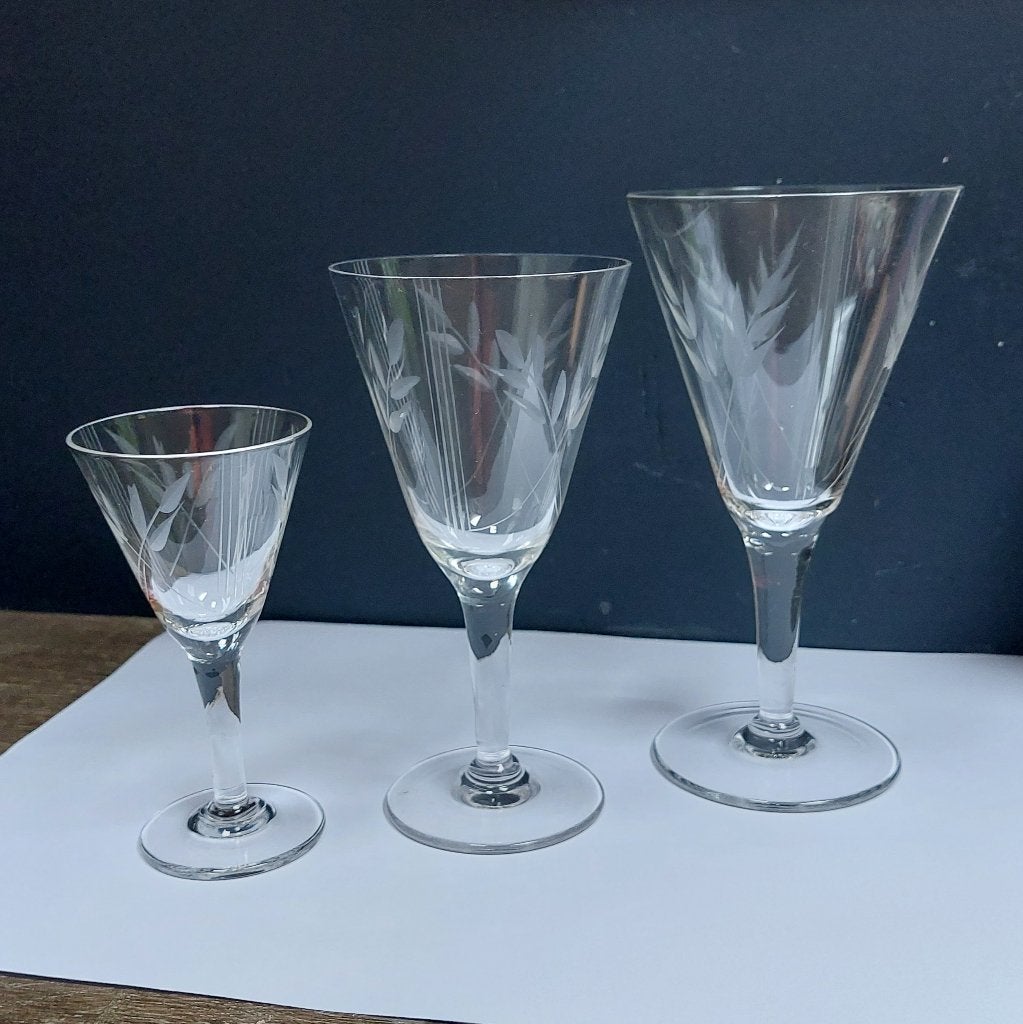 vintage glazen Verreries Doyen set 3x10, Antiek en Kunst, Ophalen
