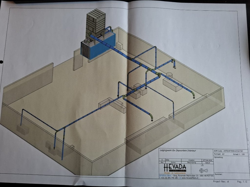 Hevada filterinstallatie DSF-100-3-CV3 afzuiginstallatie, Doe-het-zelf en Bouw, Gereedschap | Overige machines, Ophalen, Zo goed als nieuw