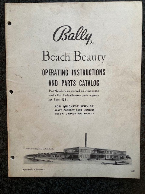 BALLY BINGO BEACH BEAUTY Operating instructions and parts ., Ophalen of Verzenden, Zo goed als nieuw