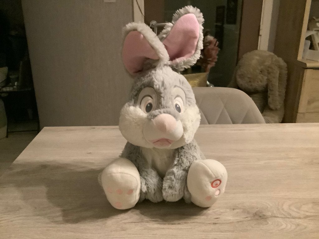 Disney Bambi pluche stamper (40 cm), Disney, Grijs, Konijn, Ophalen of Verzenden