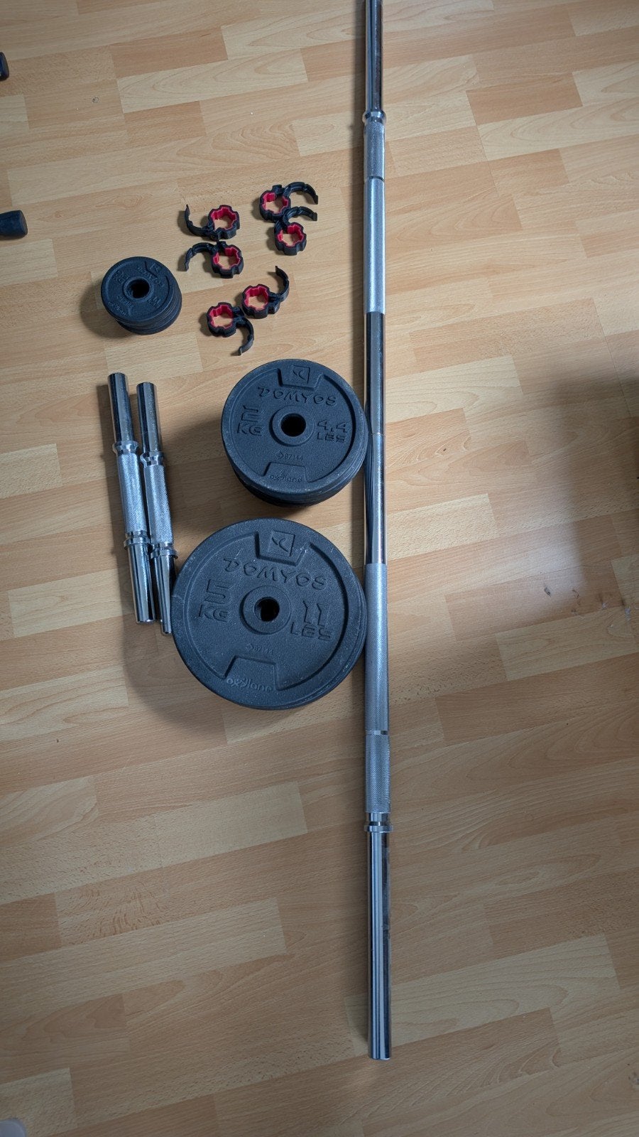 Kit haltères et barre de musculation 50kg, Enlèvement, Utilisé, Bras, Haltère