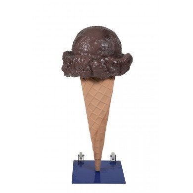 IJsje verrijdbaar 160 cm -  chocolade schepijs - polyester