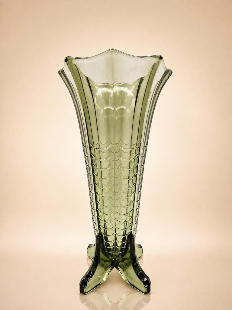 Vase Luxval Montesquieu 1935 VSL Art Déco 25cm vert, Enlèvement ou Envoi
