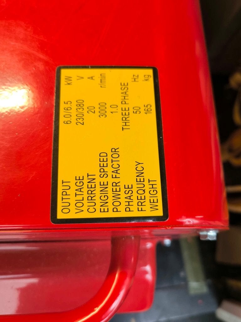 Generator te koop, Bricolage & Construction, 5 à 10 kVA, Démarrage électrique, Comme neuf, Enlèvement