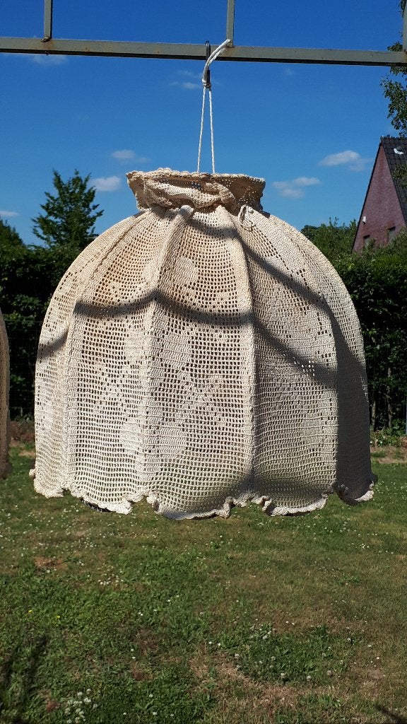Vintage lampenkap / gehaakt, Ophalen, Gebruikt, Metaal, Vintage / retro