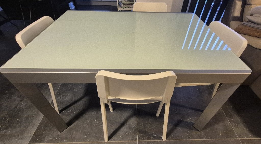 Table extensible Calligaris Elasto 90x130 --> 90x230, Maison & Meubles, Verre, Enlèvement, Utilisé, 50 à 100 cm