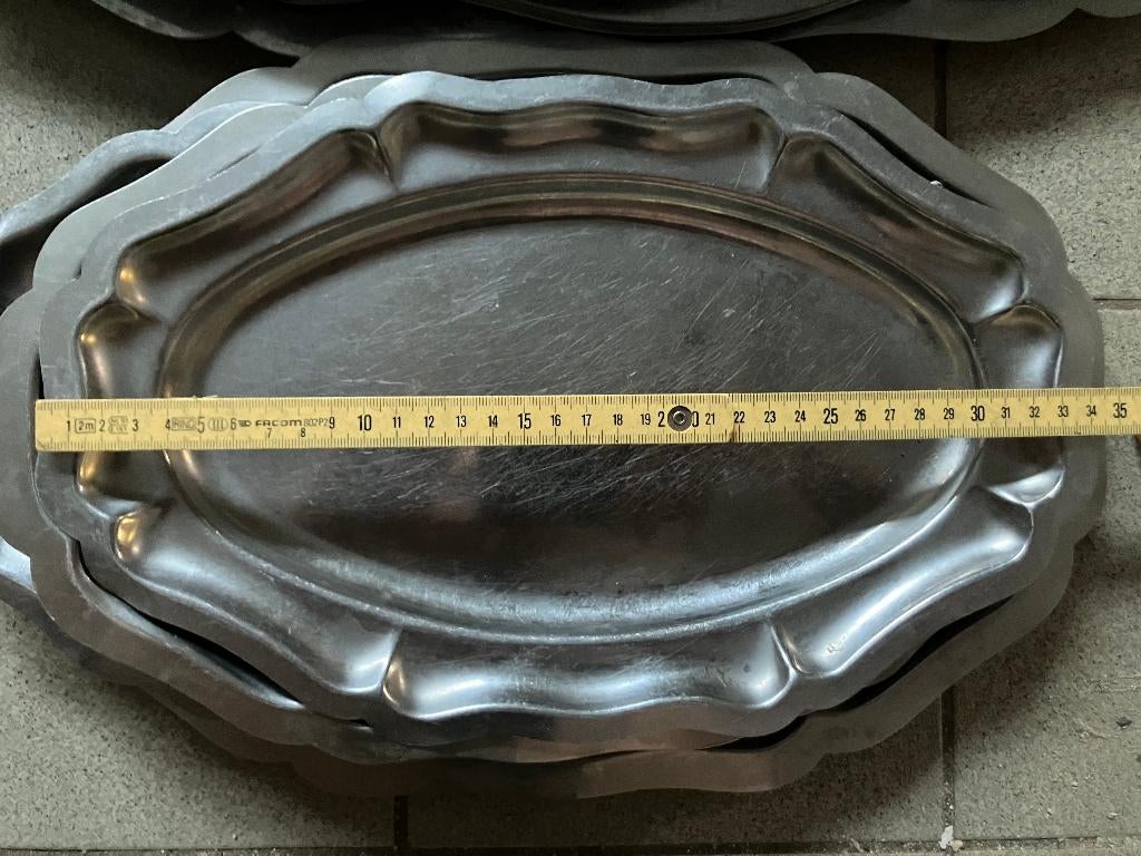 inox serveerschotels – 34, 48 & 60 cm, Ophalen, Gebruikt