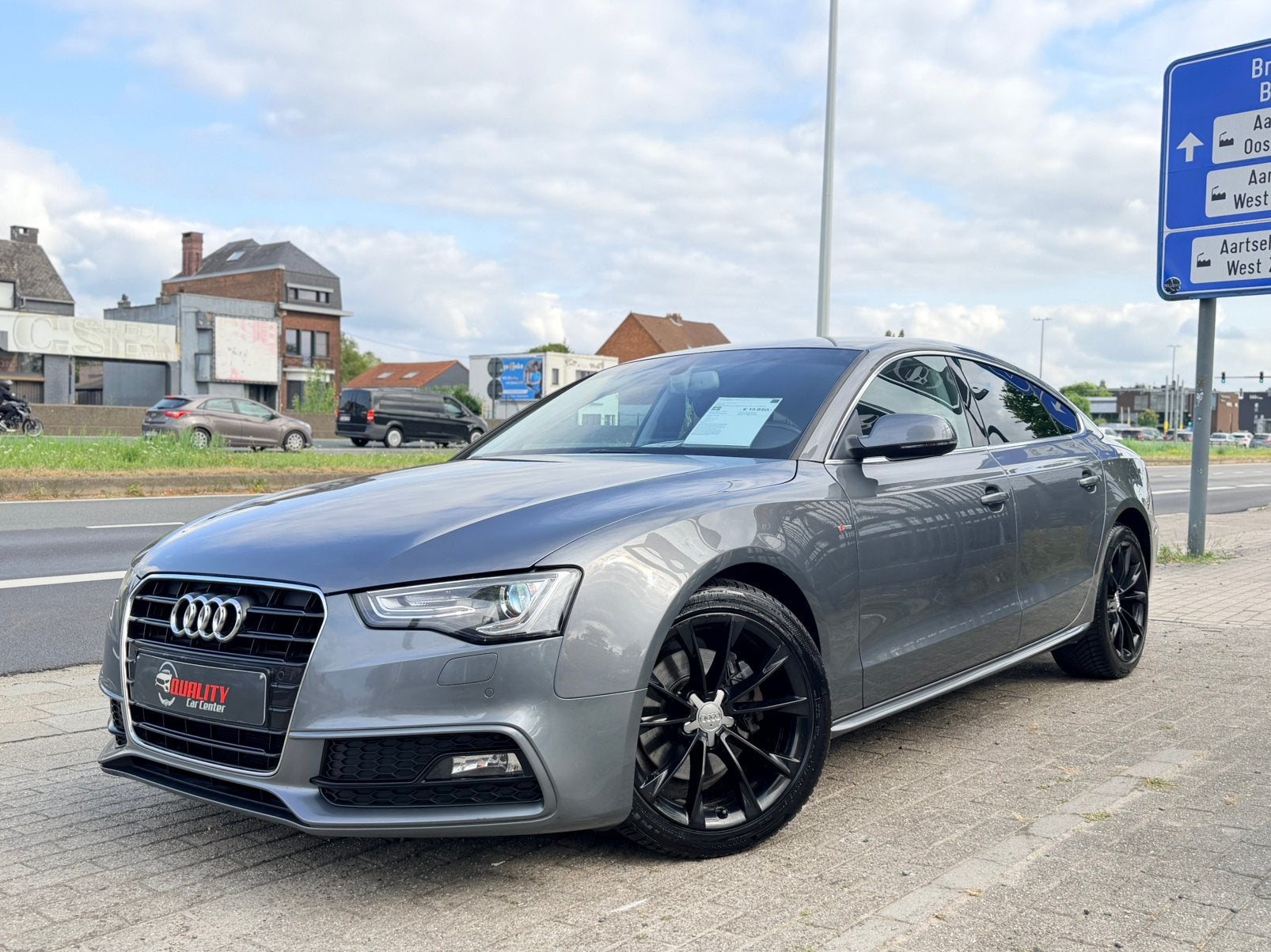 Audi A5 Sportback S-line Automaat 2015 100dkm 150pk Euro6b, Autos, Cuir, Argent ou Gris, Achat, Entreprise