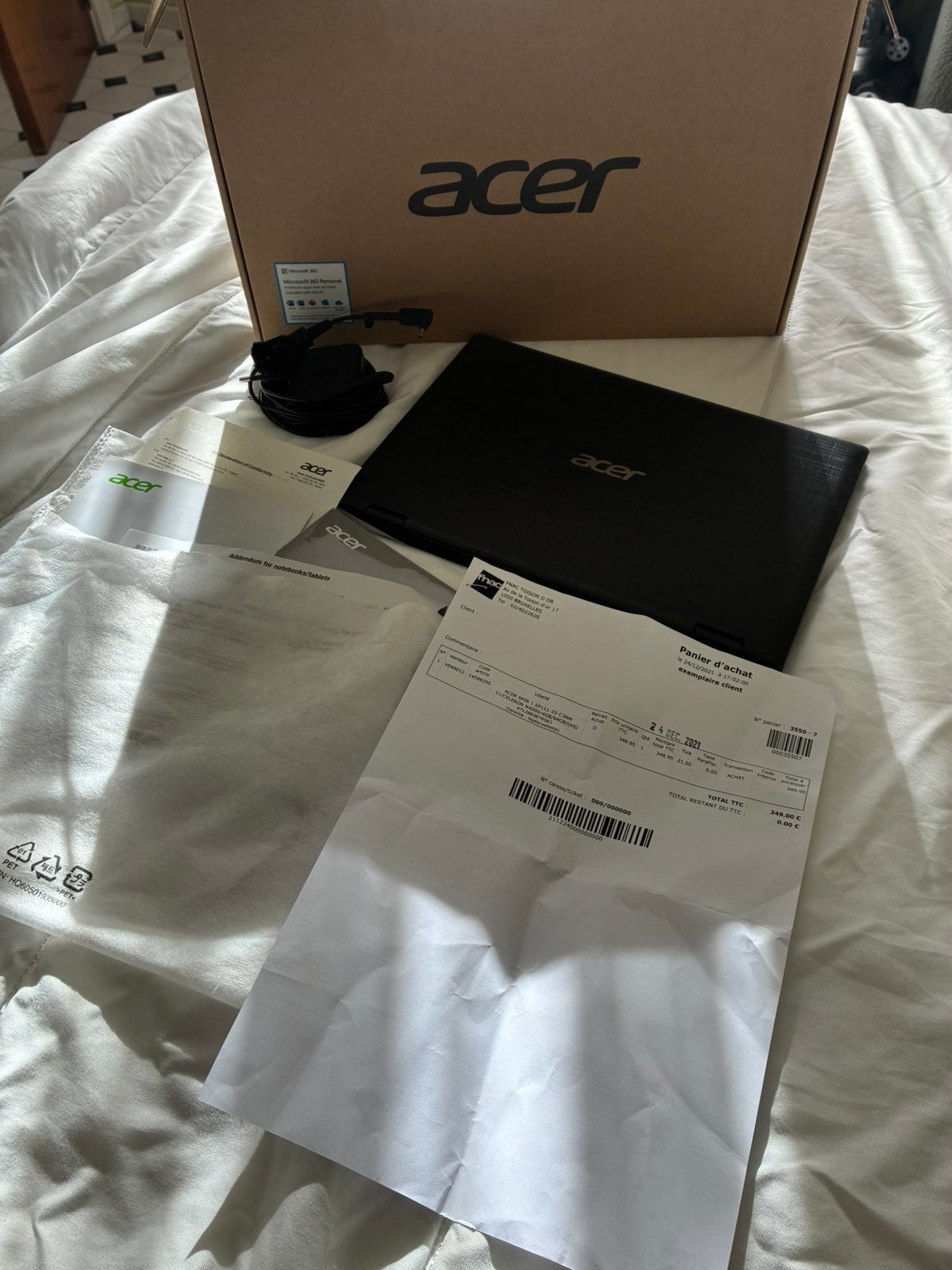 Acer Spin 1 SP111-33 - Écran tactile - Windows 11, Informatique & Logiciels, 11 pouces, Avec écran tactile, Comme neuf, Enlèvement