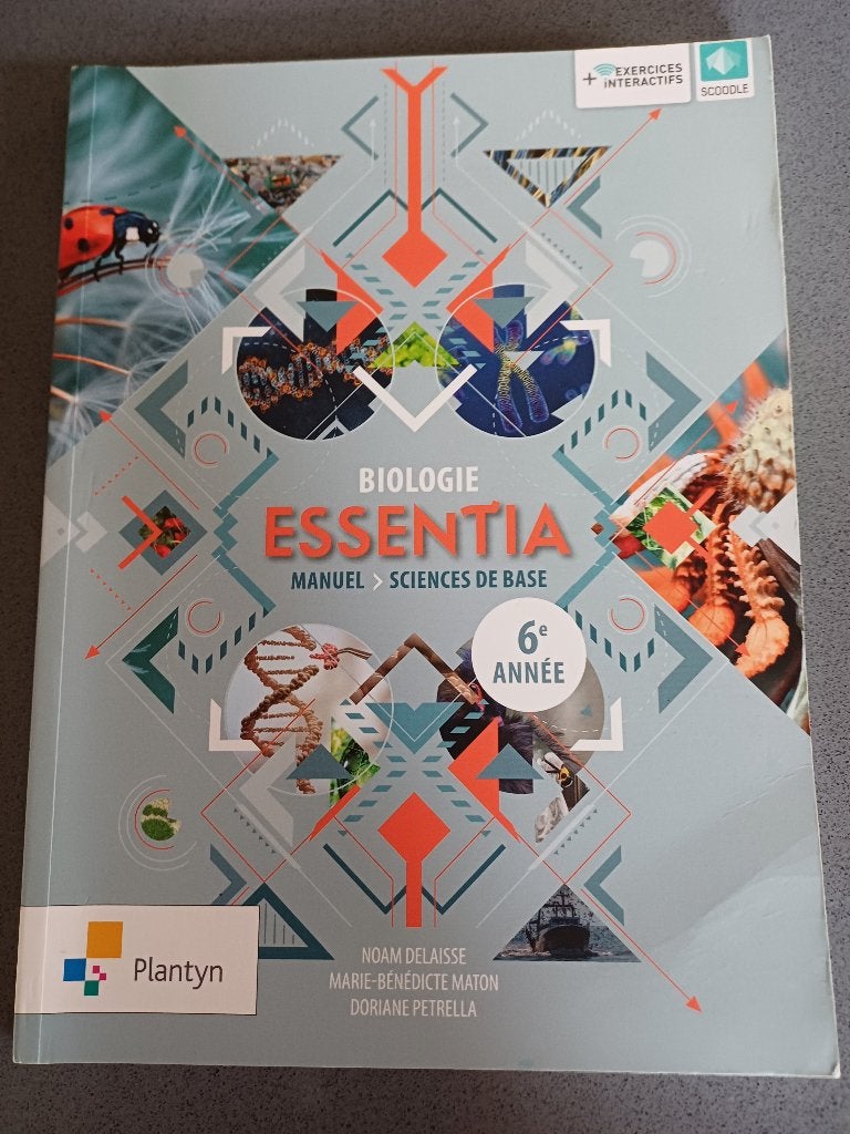 Livre scolaire BIOLOGIE ESSENTIA 6 ième année, Enlèvement, Comme neuf, Secondaire, Biologie