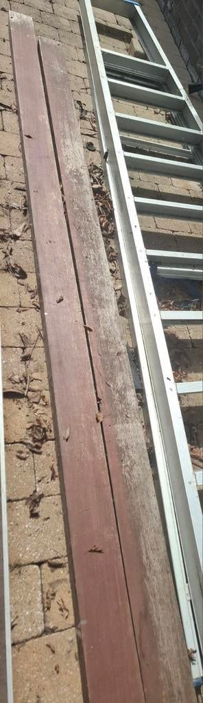 2 houten balken 3m lang, Doe-het-zelf en Bouw, Hout en Planken, Ophalen
