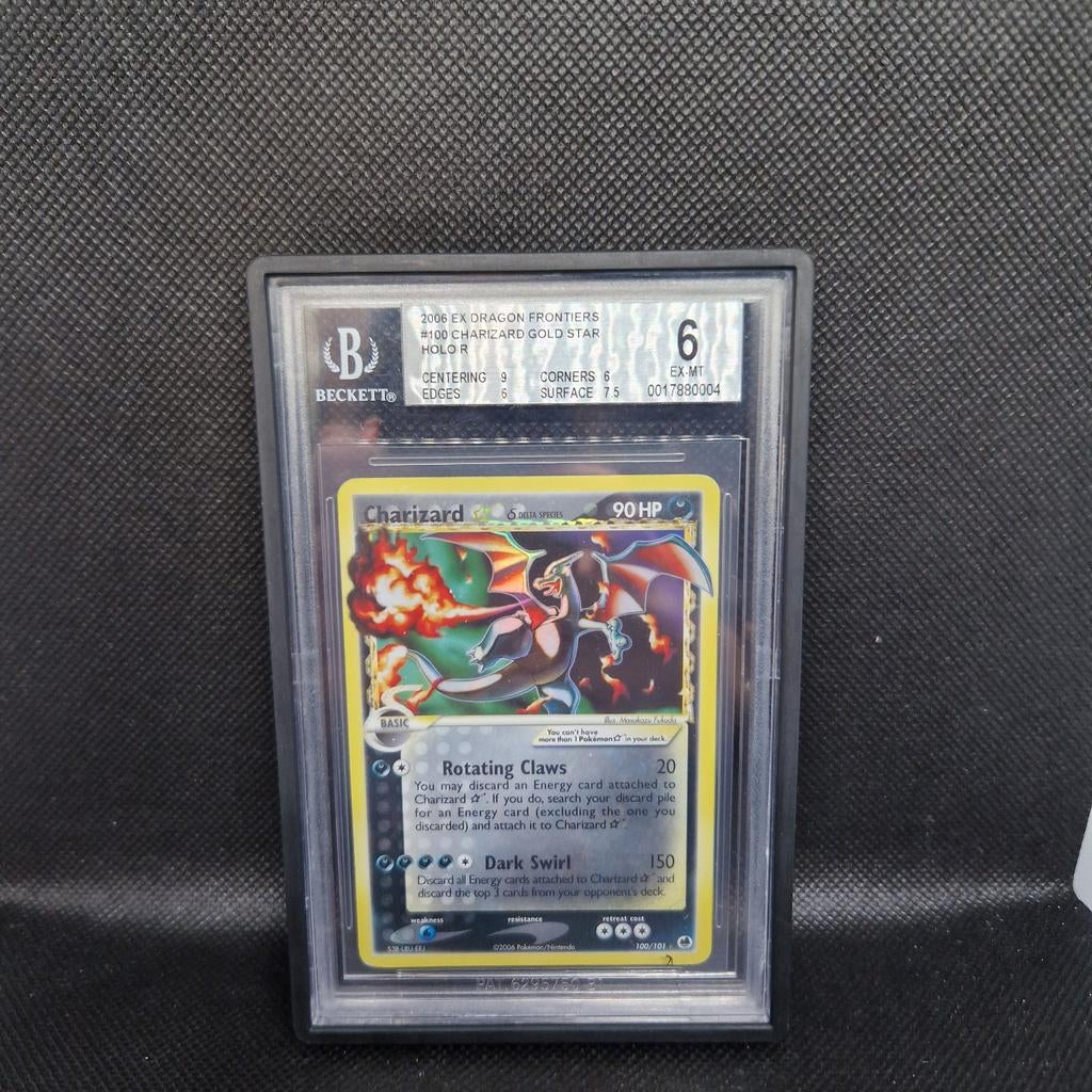 Charizard Gold Star Holo Ex Dragon Frontiers BGS 6, Ophalen of Verzenden