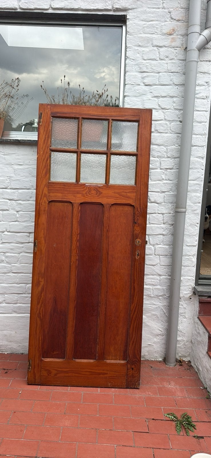 Houten binnendeur met glas, Enlèvement, Utilisé, Verre, Porte intérieure
