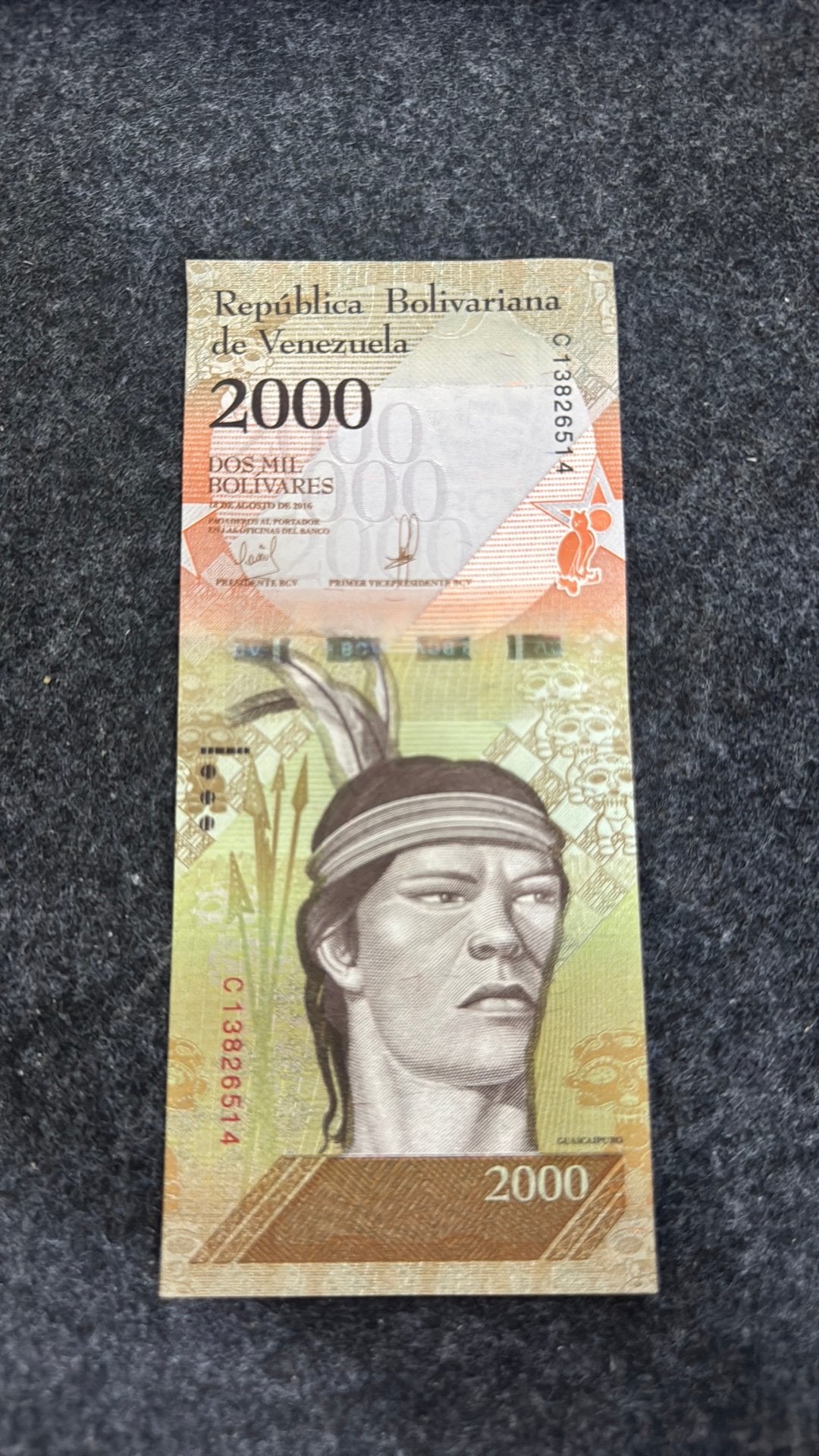 2000 bolivares Venezuela UNC, Postzegels en Munten, Bankbiljetten | Amerika, Verzenden