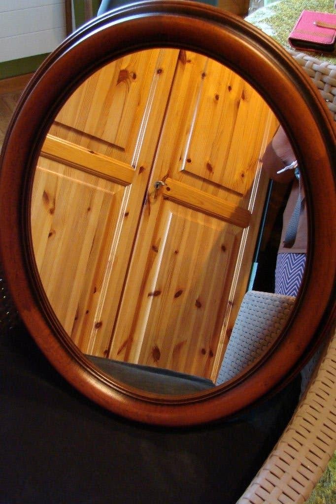 spiegel mahoniehout, Ophalen, Minder dan 50 cm, Nieuw, Minder dan 100 cm