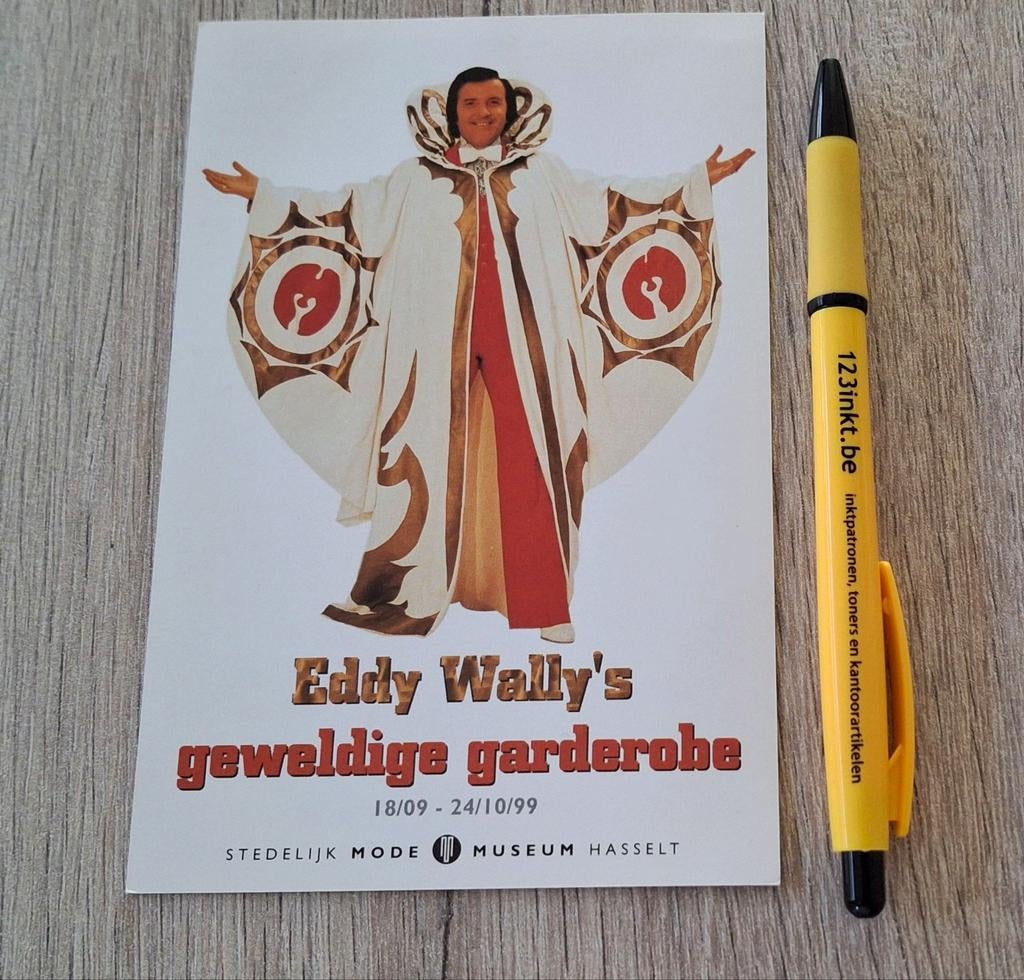 Postkaart Vlaamse artiest garderobe Eddy Wally 1999, Verzamelen, Ophalen of Verzenden, Zo goed als nieuw, Foto of Kaart