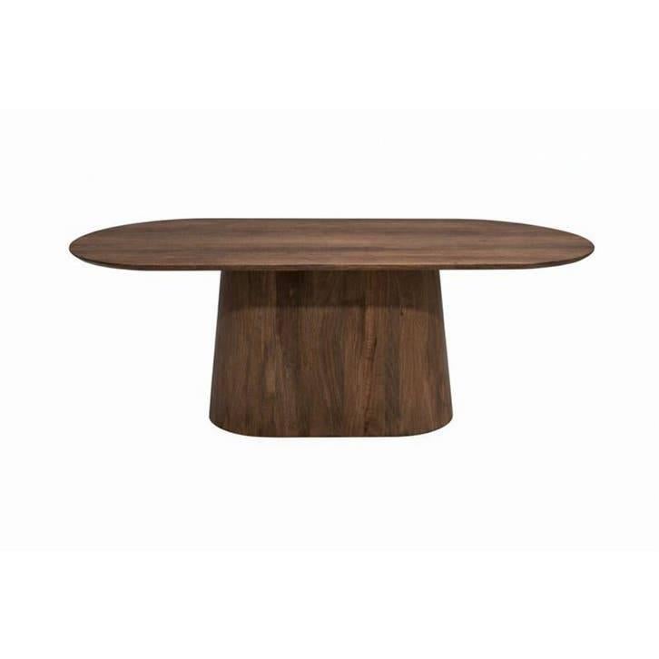 Table à manger ovale danoise avec base emblématique en bois, Enlèvement ou Envoi
