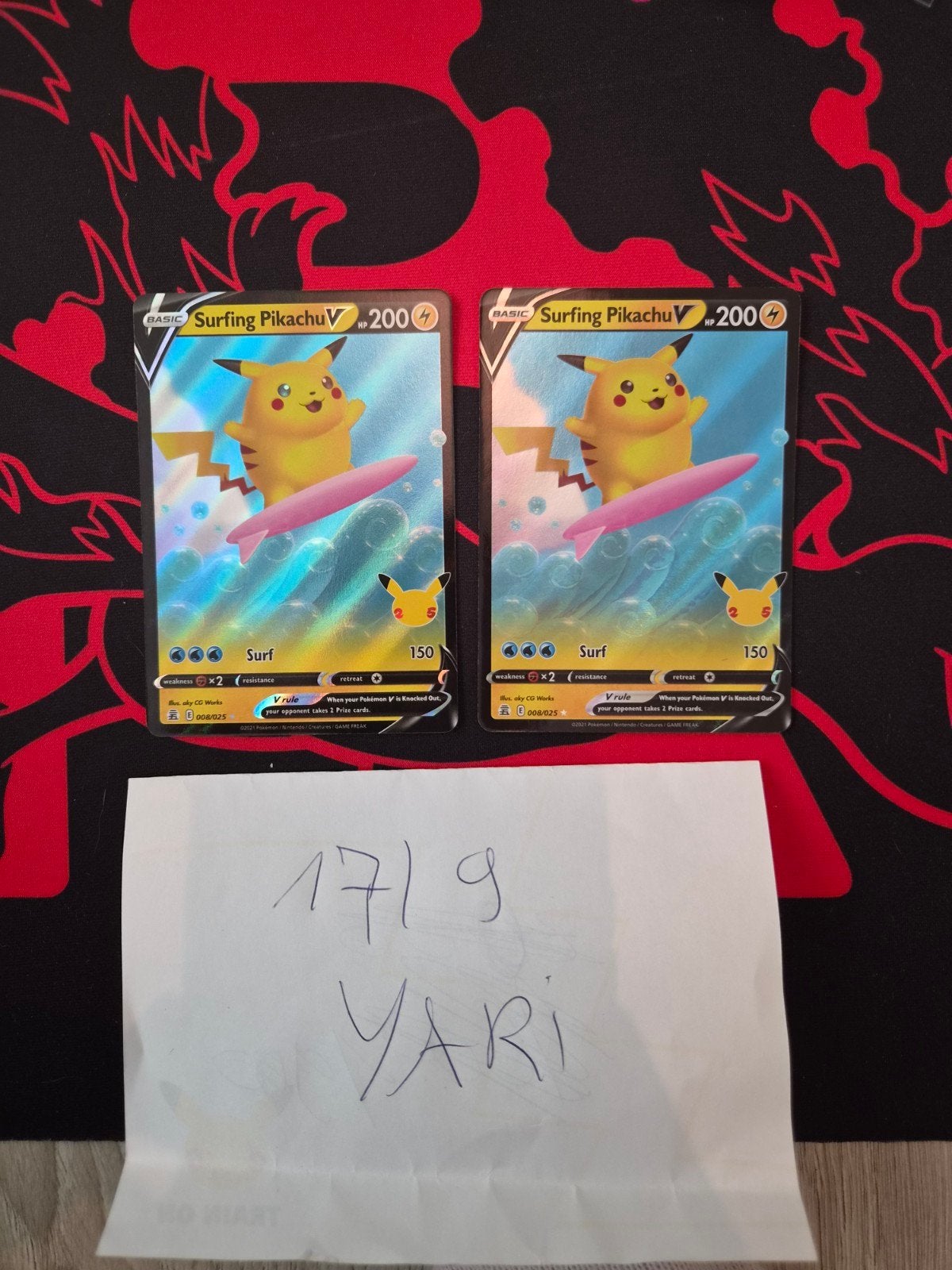surfing pikachu v, Enlèvement ou Envoi