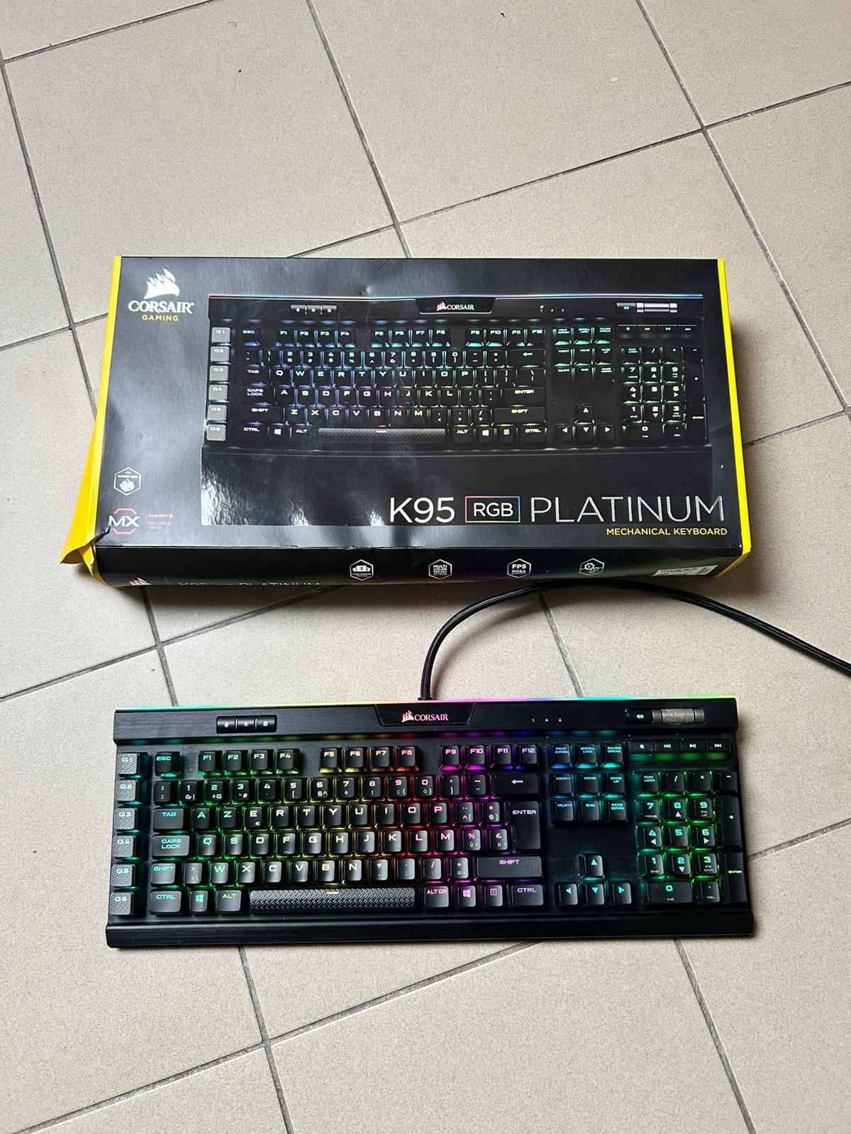 Corsair K95 RGB Platinum gaming-toetsenbord, Computers en Software, Toetsenborden, Ophalen, Gaming toetsenbord, Azerty, Zo goed als nieuw