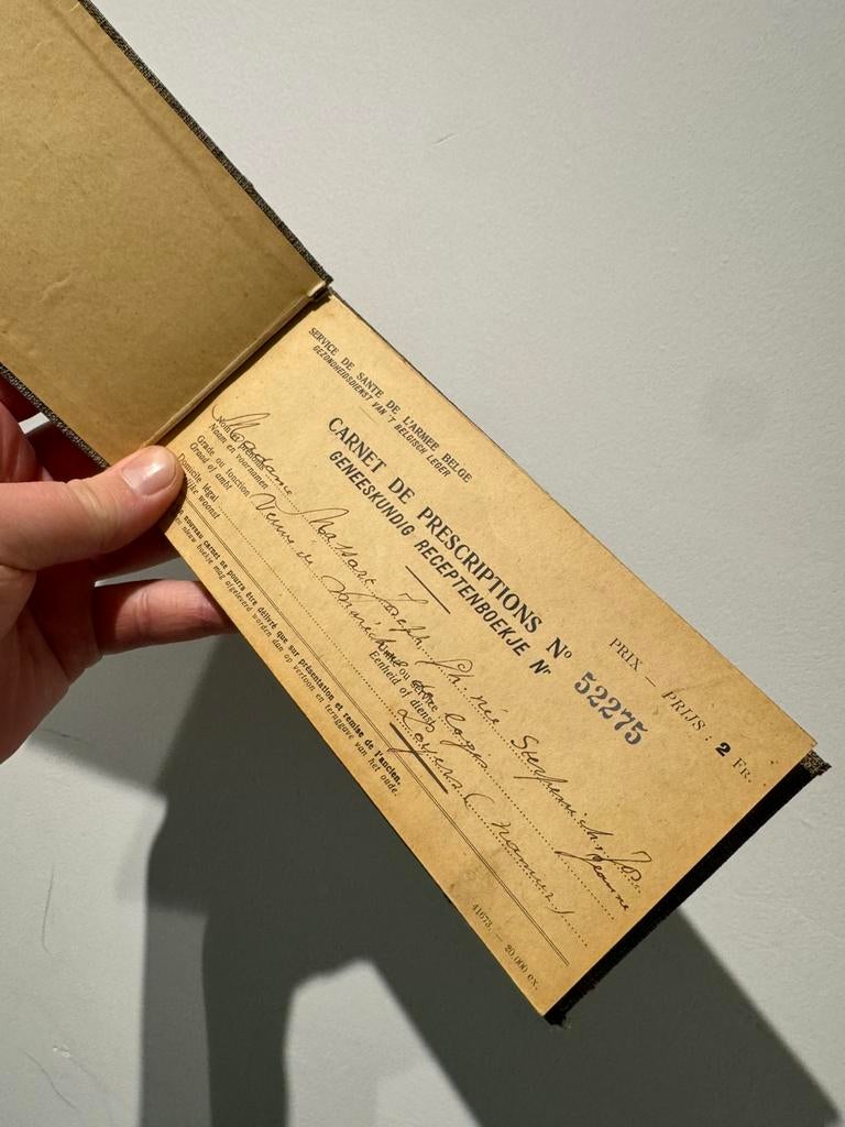 WW2 ABBL Carnet de prescription RARE, Collections, Enlèvement ou Envoi