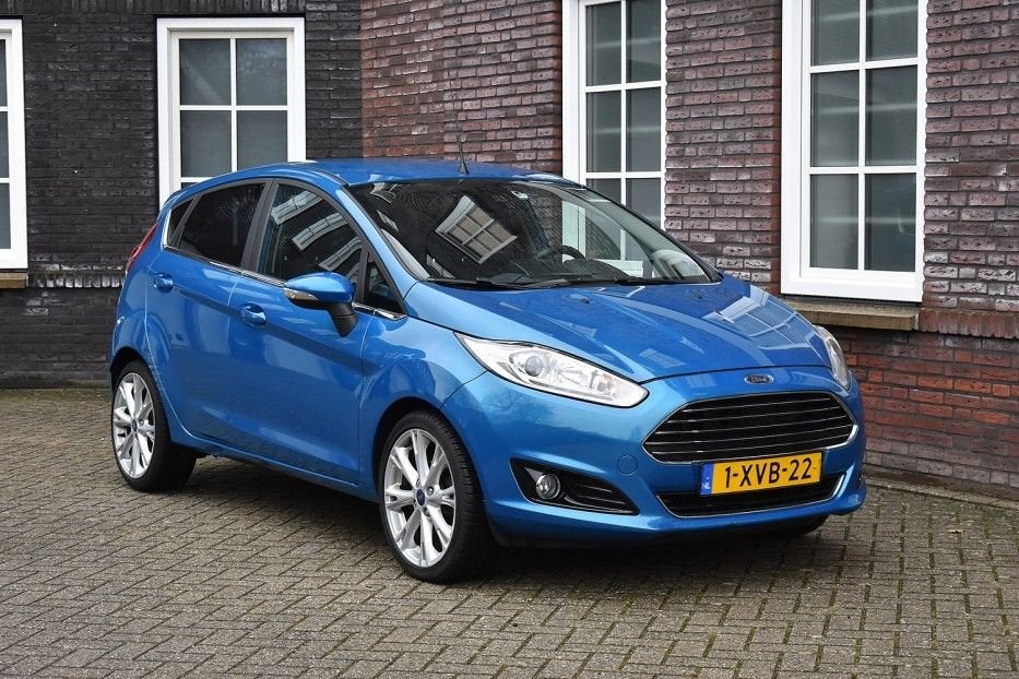 Ford Fiesta 1.0 EcoBoost Titanium X/Apple car play/Verw stoe, Blauw, Handgeschakeld, Lederen bekleding, Fiësta