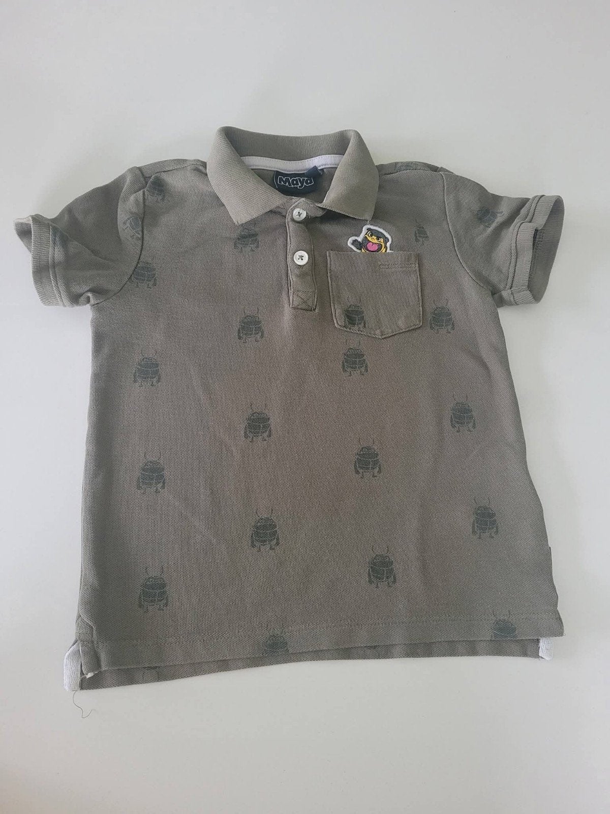 Kaki polo van Maya de bij maat: 110 Merk: Maya by Jbc, Kinderen en Baby's, Kinderkleding | Maat 110, Ophalen