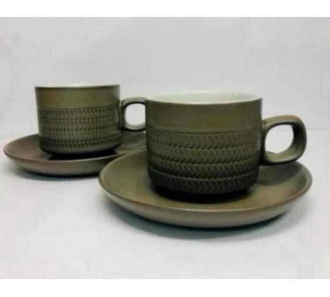 Service de 2 tasses et soucoupes Denby Camelot Chevron 1961, Enlèvement ou Envoi